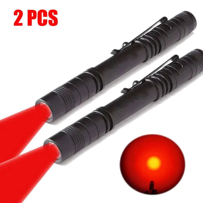 Red Light Penlight Flashlight for Night Observation and Outdoor Use-702 red lgiht / Black / AAA