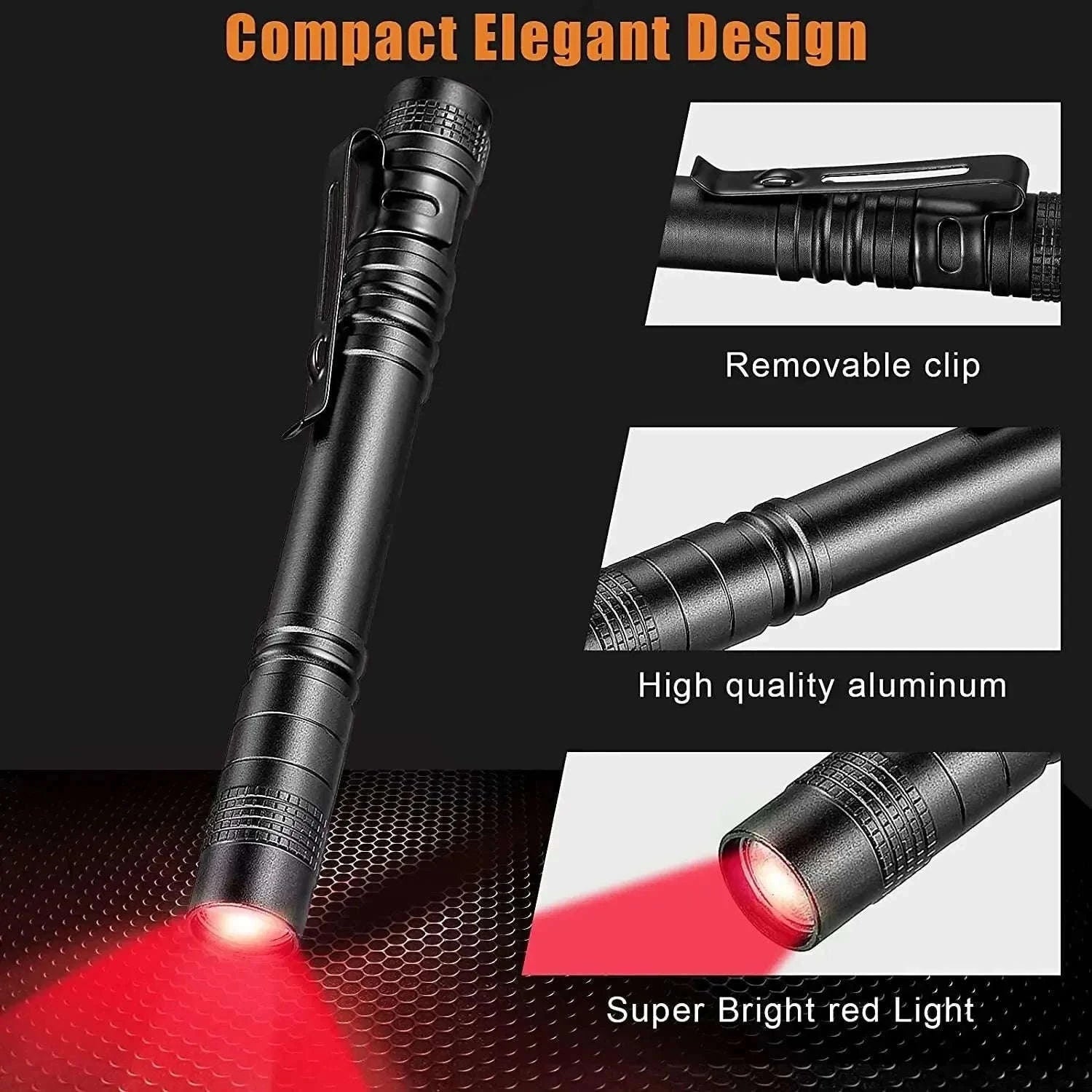 Red Light Penlight for Night Observation and Outdoor Use-702 red lgiht / Black / AAA