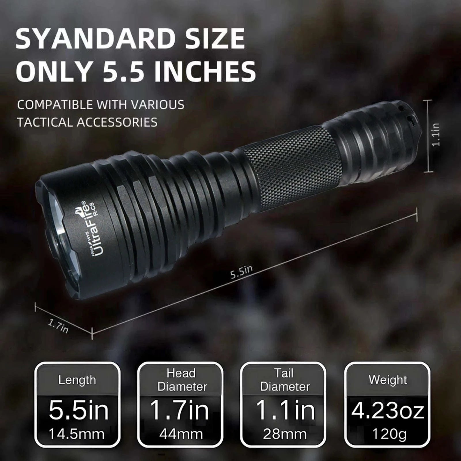Red Light Tactical Flashlight for Hunting, Night Vision & Astronomy-R-C8