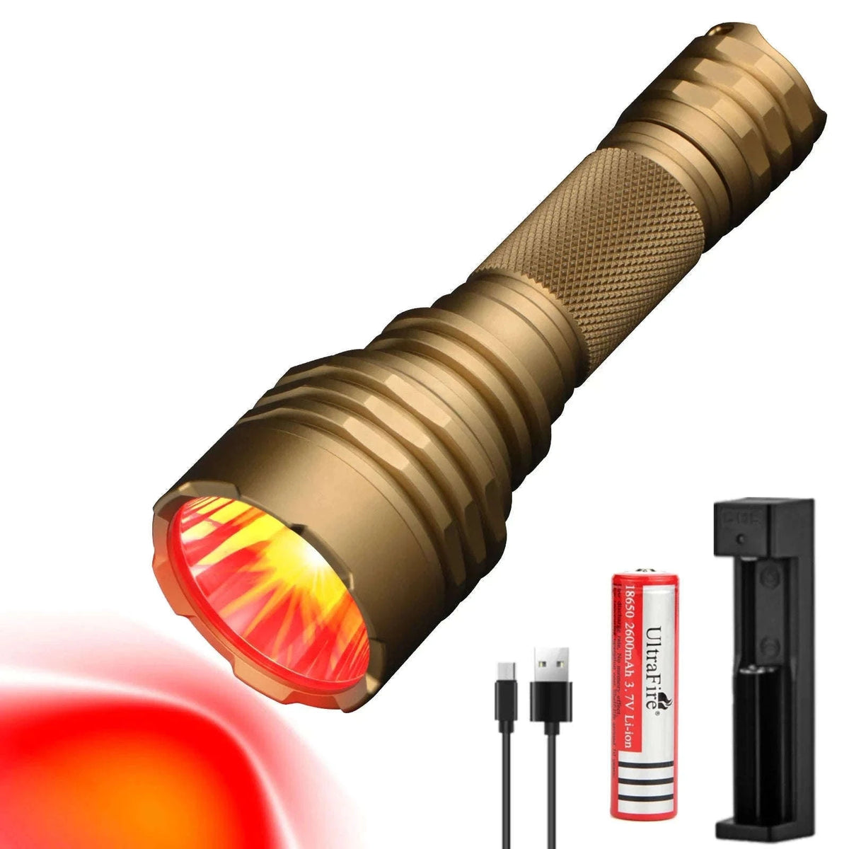 Red Light Tactical Flashlight for Hunting, Night Vision & Astronomy-R-C8