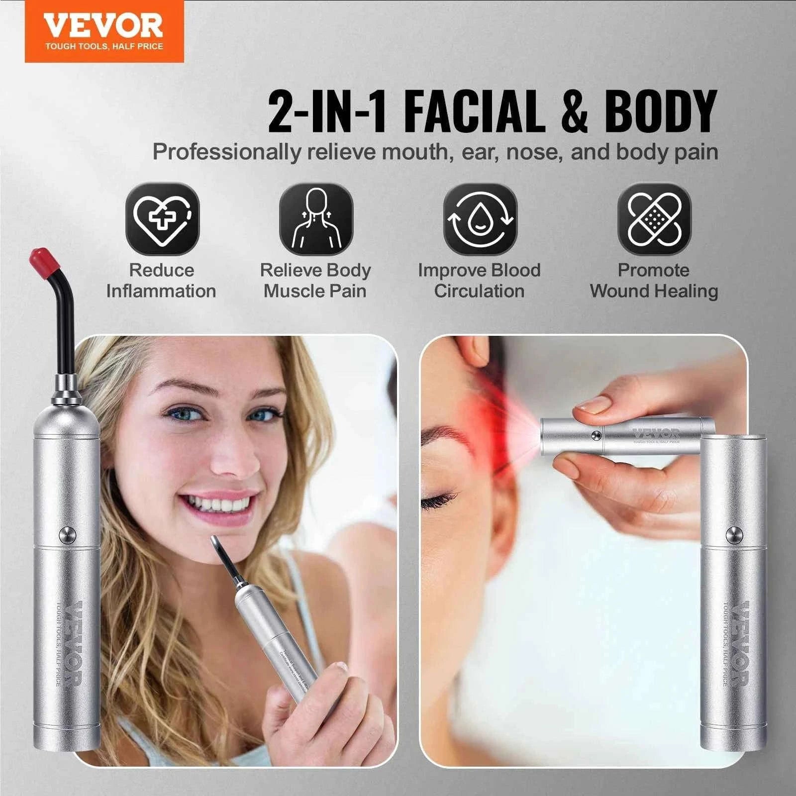 Red Light Therapy Device 2-in-1 Facial and Body Light Therapy Wand-United Kingdom