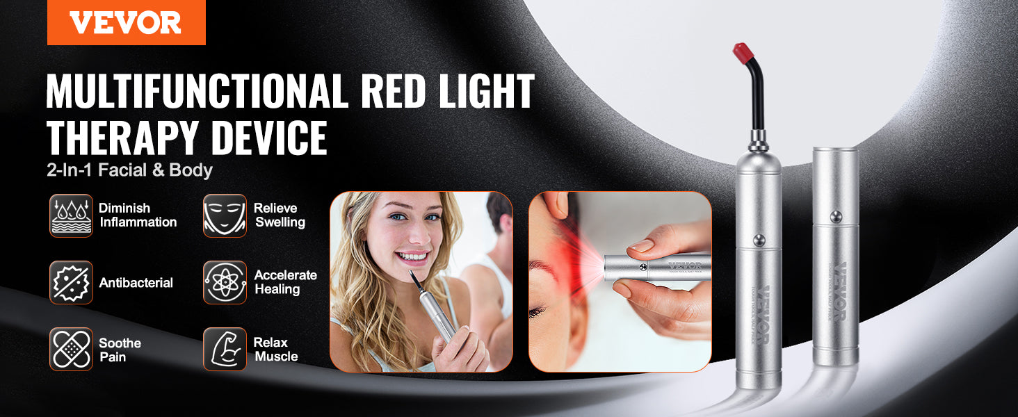 Red Light Therapy Device 2-in-1 Facial and Body Light Therapy Wand