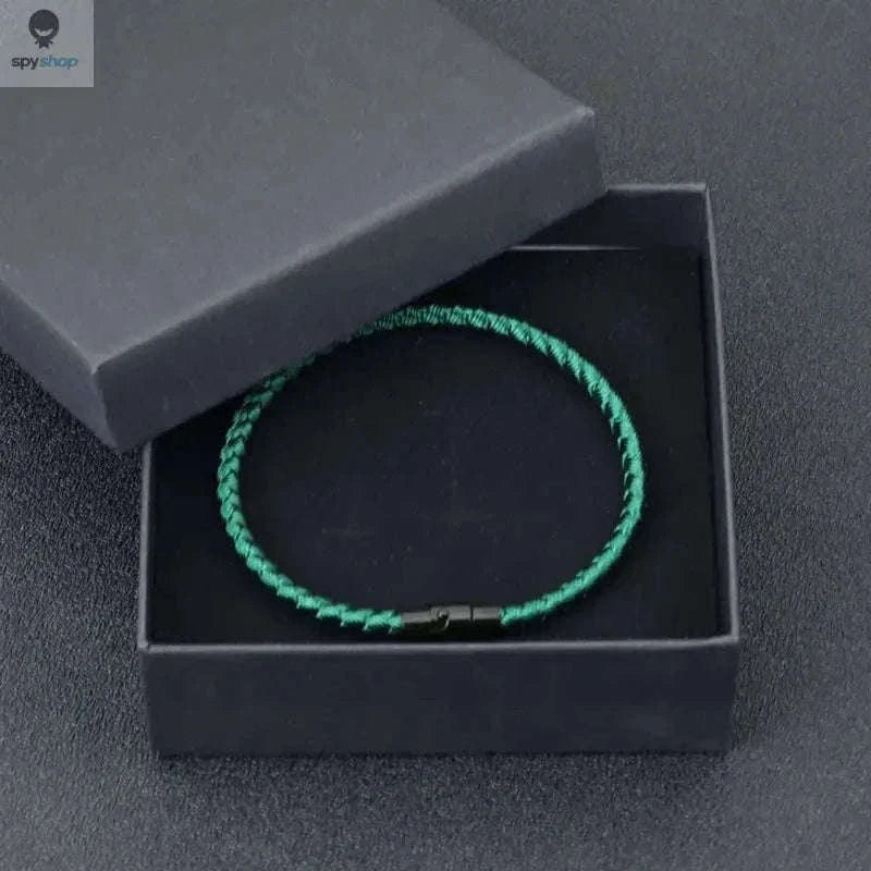 Red Thread Bracelet with Copper Accents, Classic Rope Design-green / S 18.5cm 7.3Inch