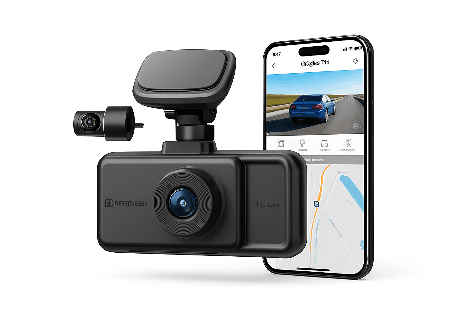 REDTIGER A6 4K 3-Channel Dash Cam with GPS and WiFi-A6 / United States / No Hardwired Kit