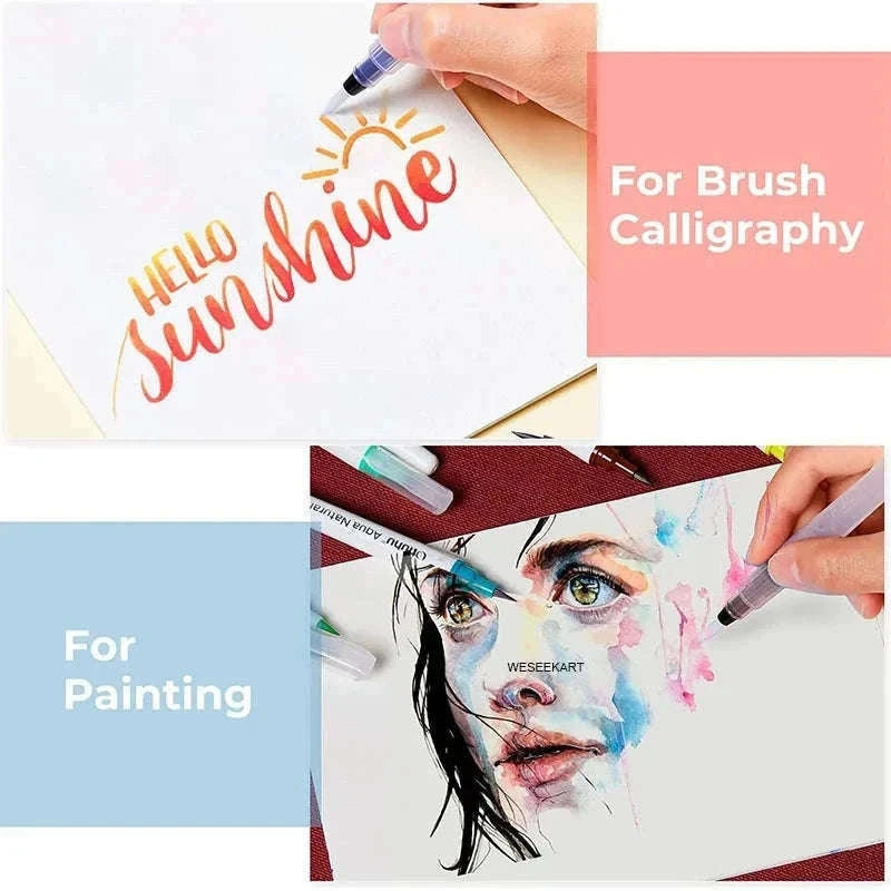 Refillable Watercolor Brush Pens Set for Smooth Fluid Strokes-3pcs