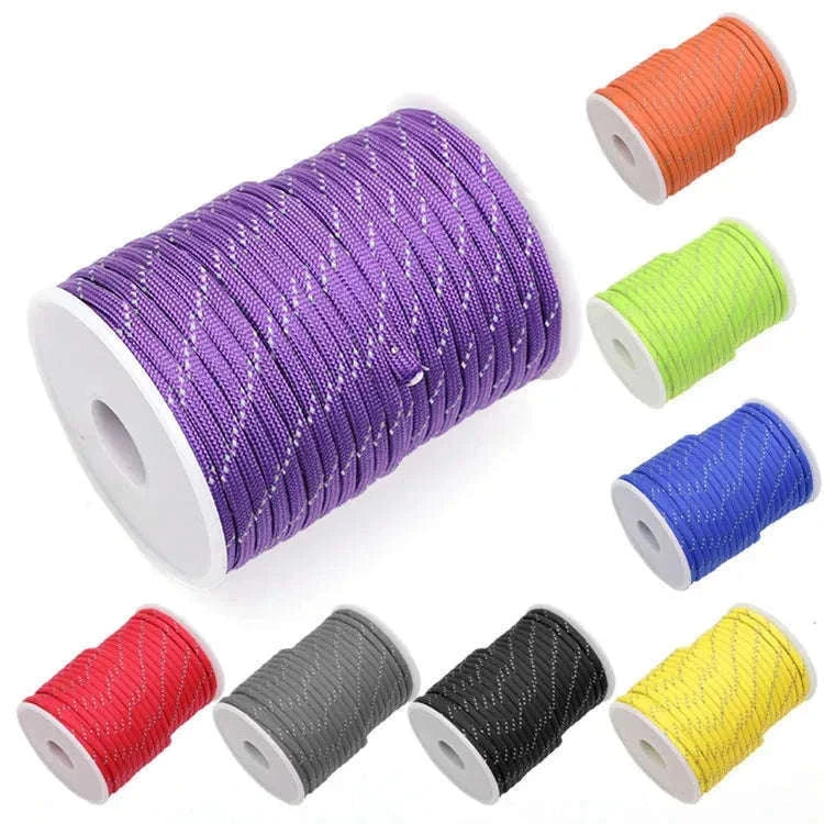 Reflective 7-Strand 4mm 550 Paracord Rope-fang Orange / 100M