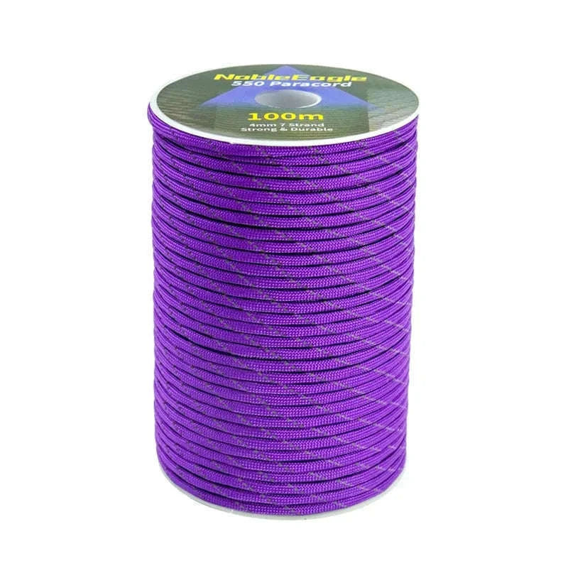 Reflective 7-Strand 4mm 550 Paracord Rope-fang Orange / 100M