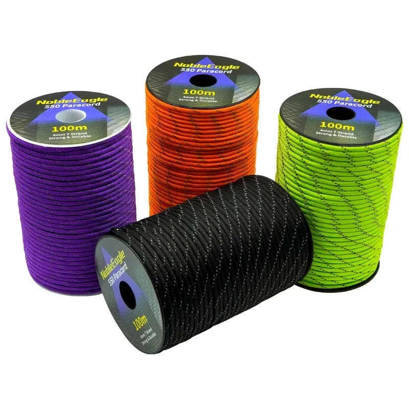 Reflective 7-Strand 4mm 550 Paracord Rope-fang Orange / 100M