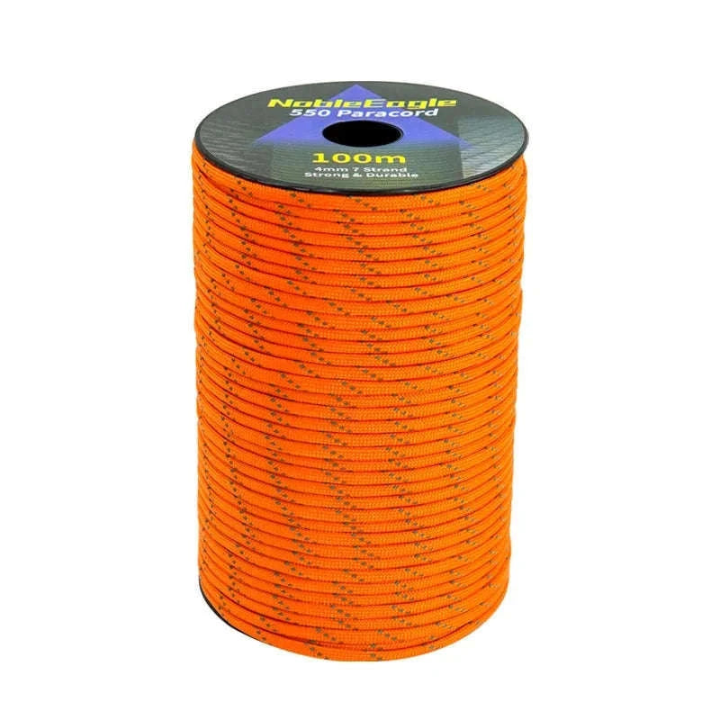 Reflective 7-Strand 4mm 550 Paracord Rope-fang Orange / 100M