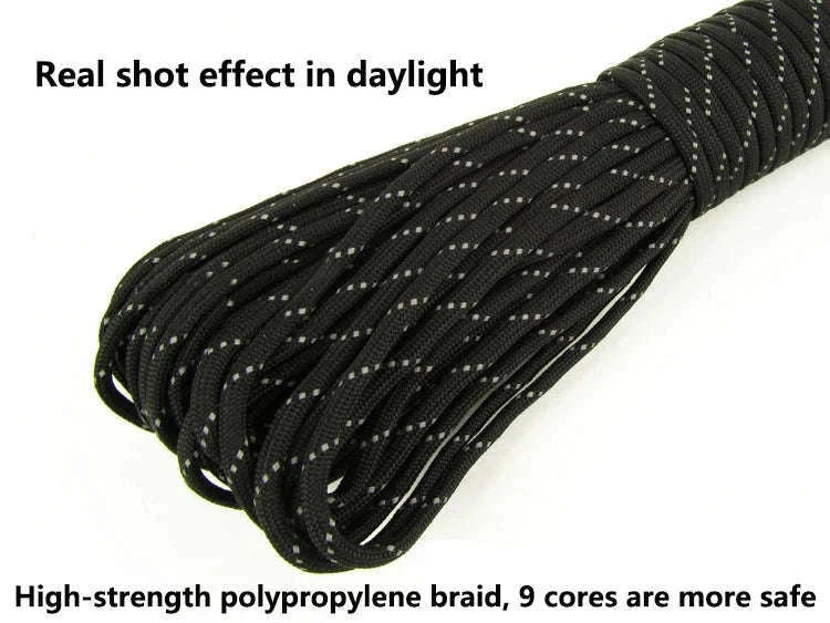 Reflective 7-Strand 4mm 550 Paracord Rope-fang Orange / 100M