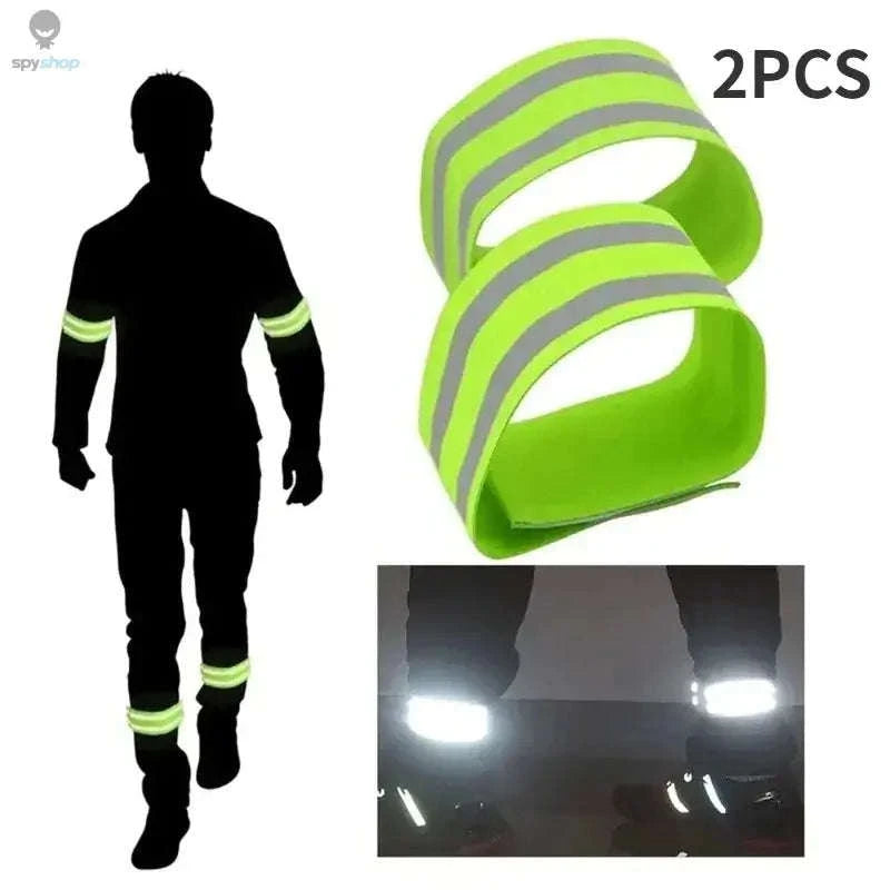 Reflective Safety Bands – High-Visibility Straps for Night Running and Cycling-2PCS Green