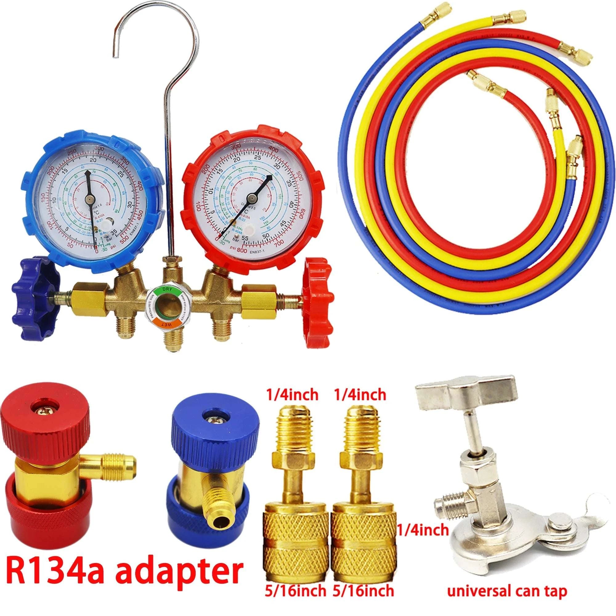 Refrigerant Manifold Gauge Set for R410A R22 R134A AC Charging-set1