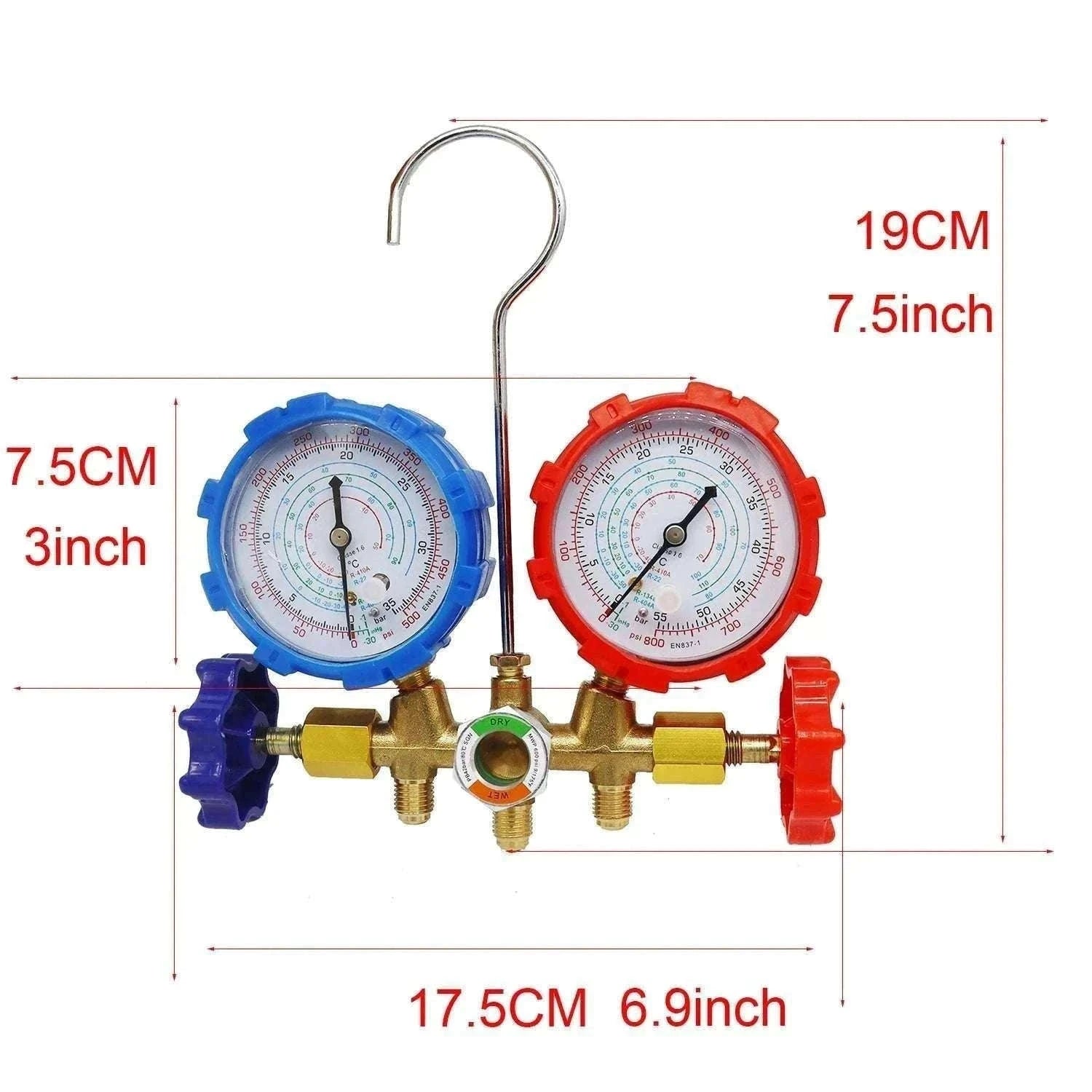 Refrigerant Manifold Gauge Set for R410A R22 R134A AC Charging-set1
