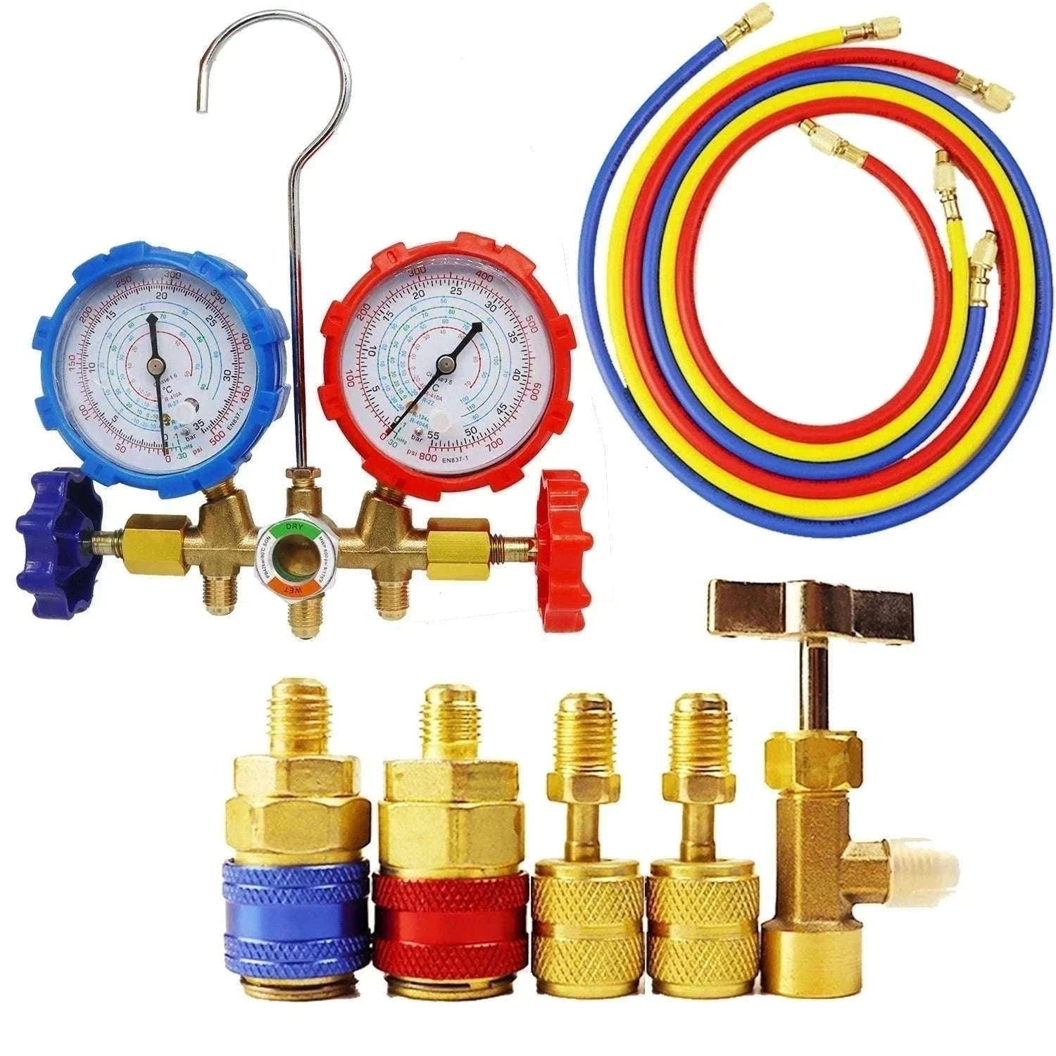 Refrigerant Manifold Gauge Set for R410A R22 R134A AC Charging-set1