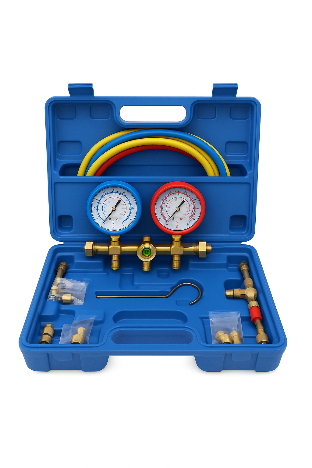Manometer za plin, komplet za merjenje količine za avtomehanično hlajenje zraka z dopolnjevanjem plinov R410A, R22, R134a, R404A