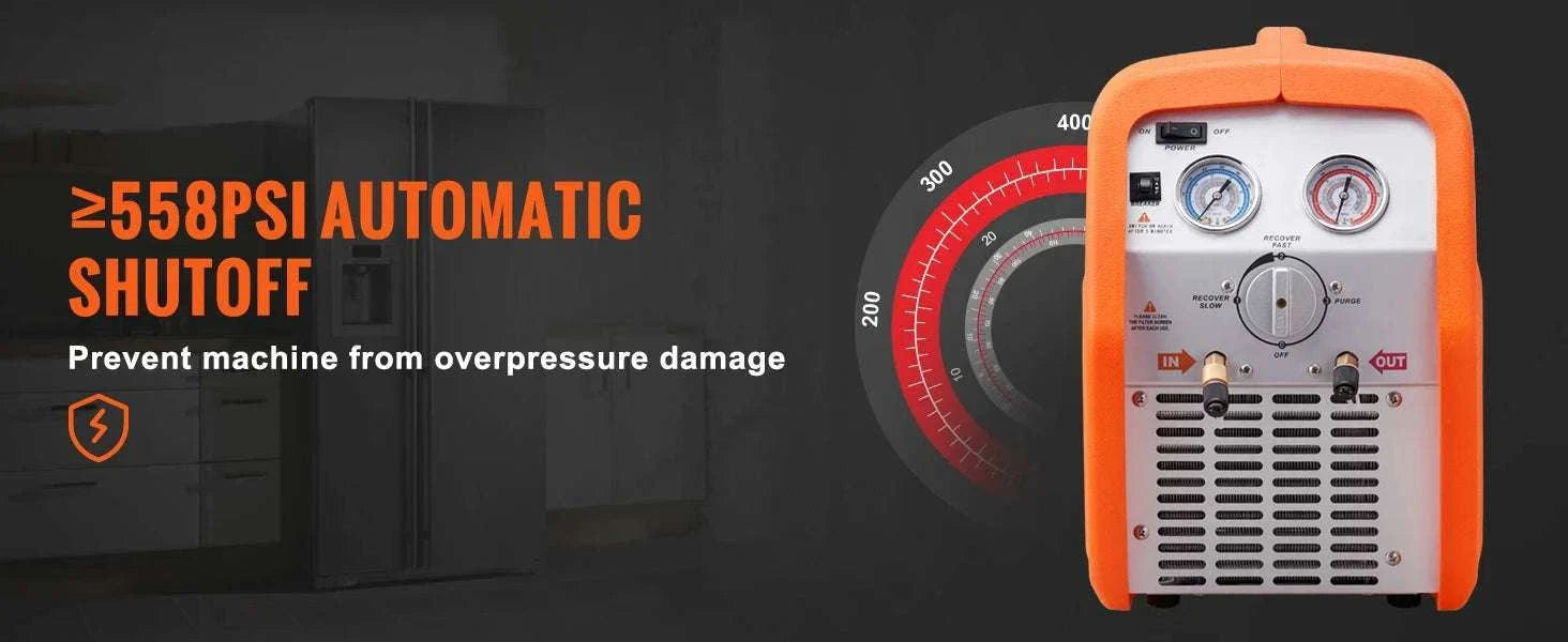 Refrigerant Recovery Machine 3/4 to 1HP HVAC AC Recovery Unit-1HP Dual Cylinder / CZECH REPUBLIC