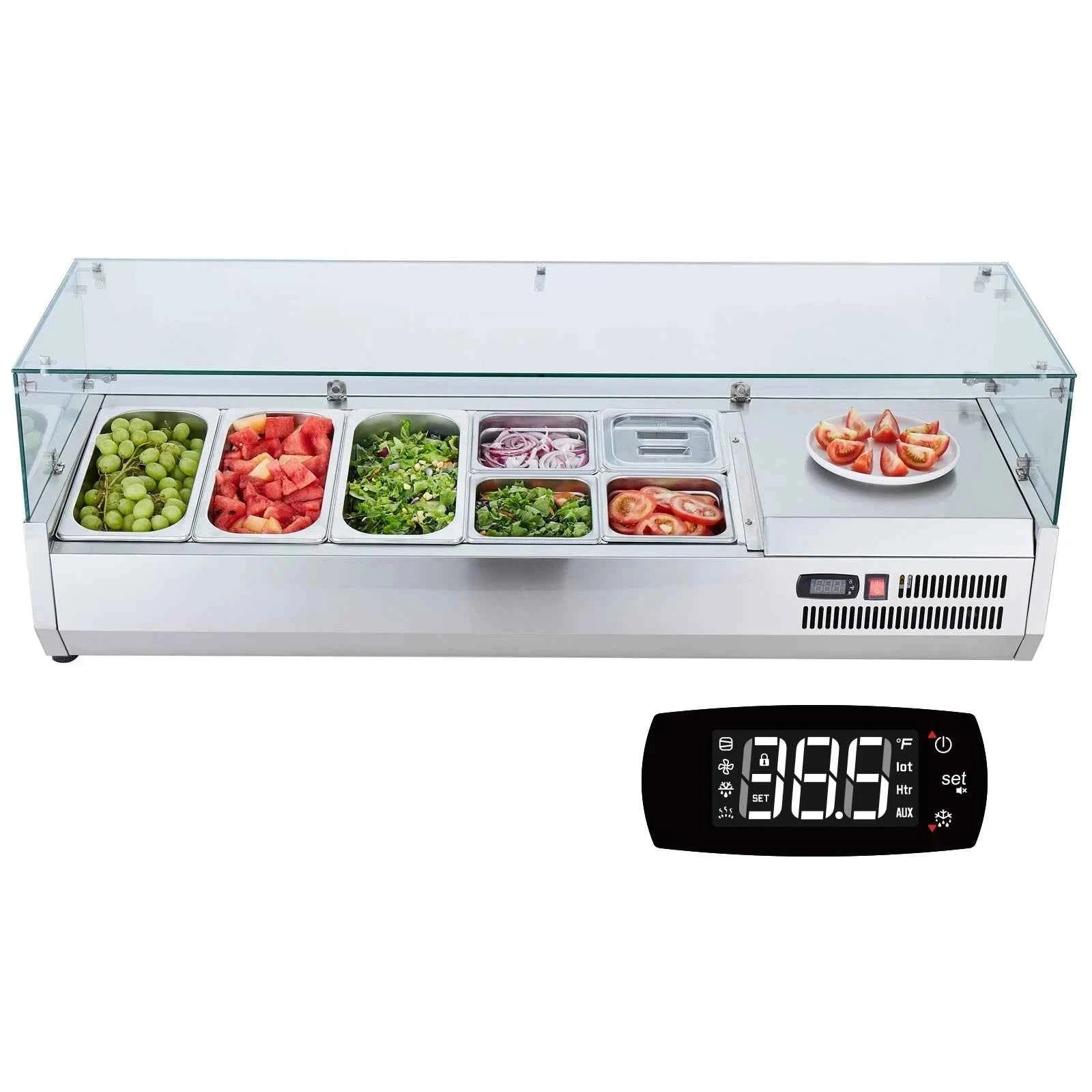 Refrigerated Condiment Prep Station with Glass Guard-140W / United States