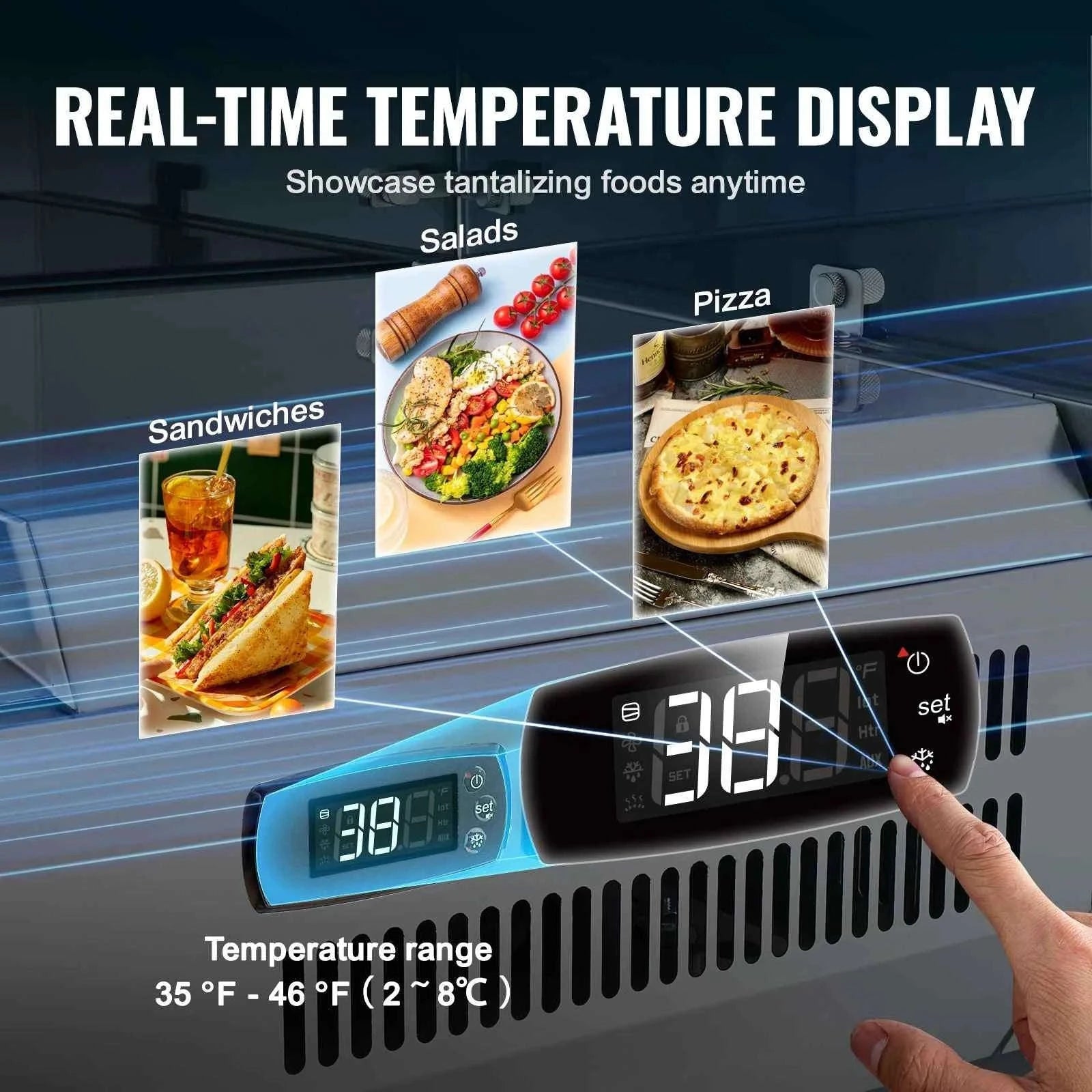 Refrigerated Condiment Prep Station with Glass Guard-140W / United States