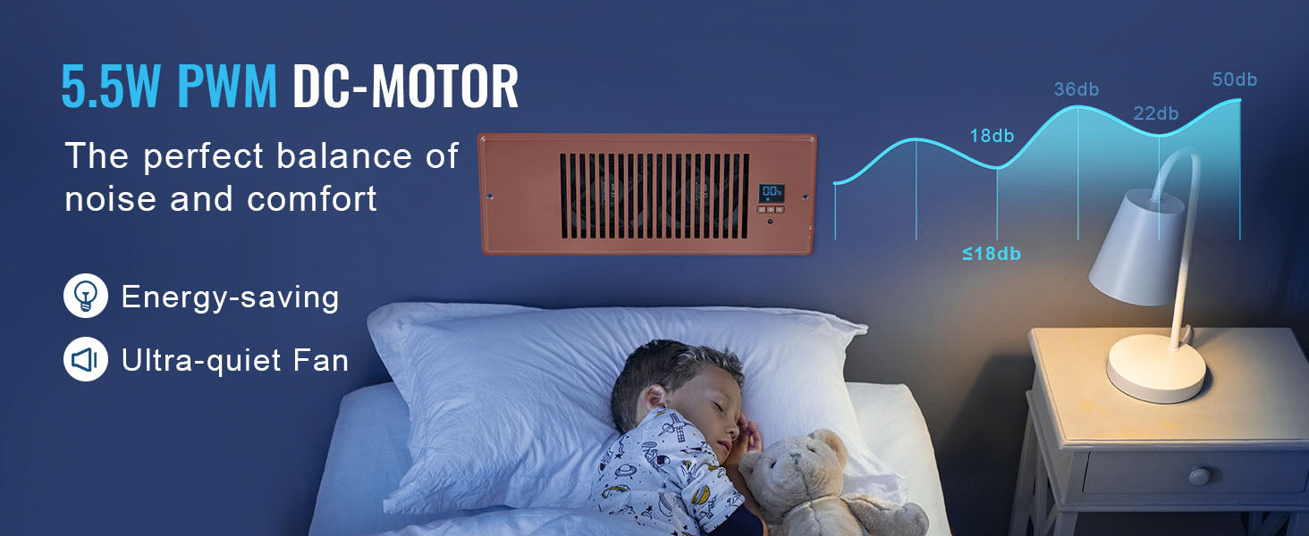 Ventilatore booster SucceBuy 4x12in, ventilatore a condotto da 100CFM, 10 velocità regolabili con controller intelligente LCD per parete e pavimento