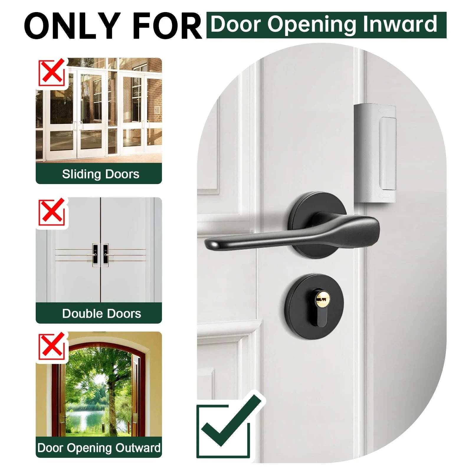 Reinforced Home Security Door Lock with 800 lbs Strength-3 pcs / United States / No