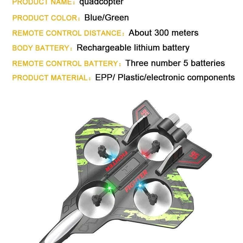 Remote Control Foam Jet Plane with LEDs and 4-Channel Control-