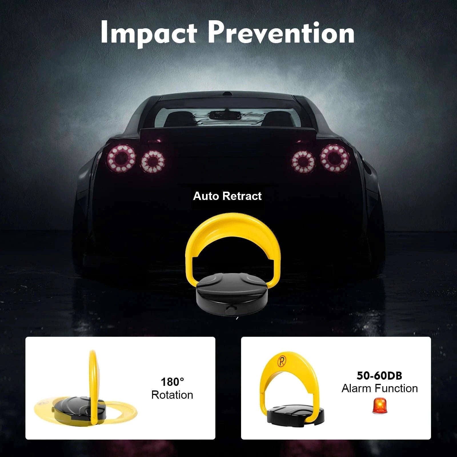 Remote Control Parking Barrier Post: Secure Your Parking Space Effortlessly-YELLOW / france