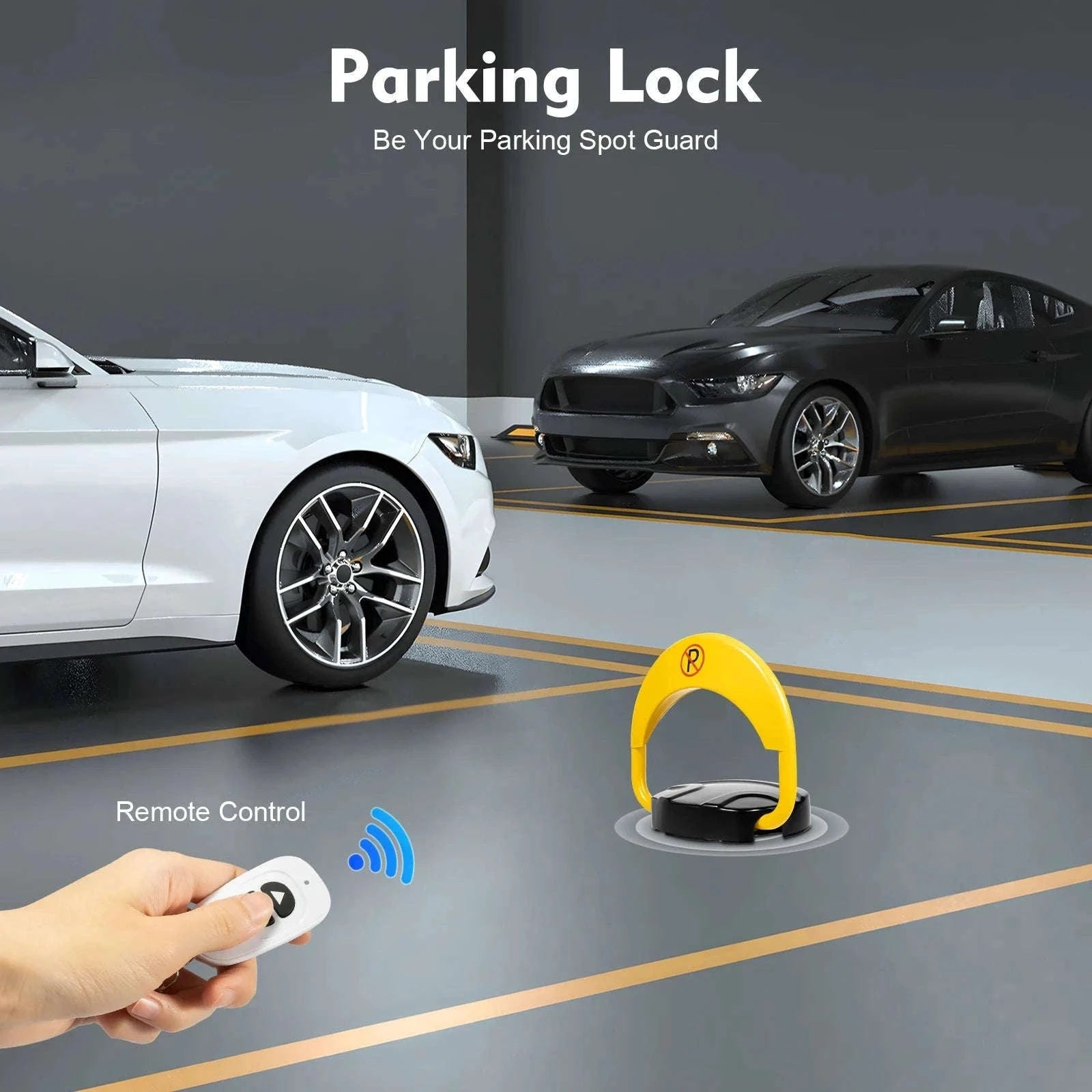 Remote Control Parking Lock Foldable Barrier 2T-YELLOW / United Kingdom