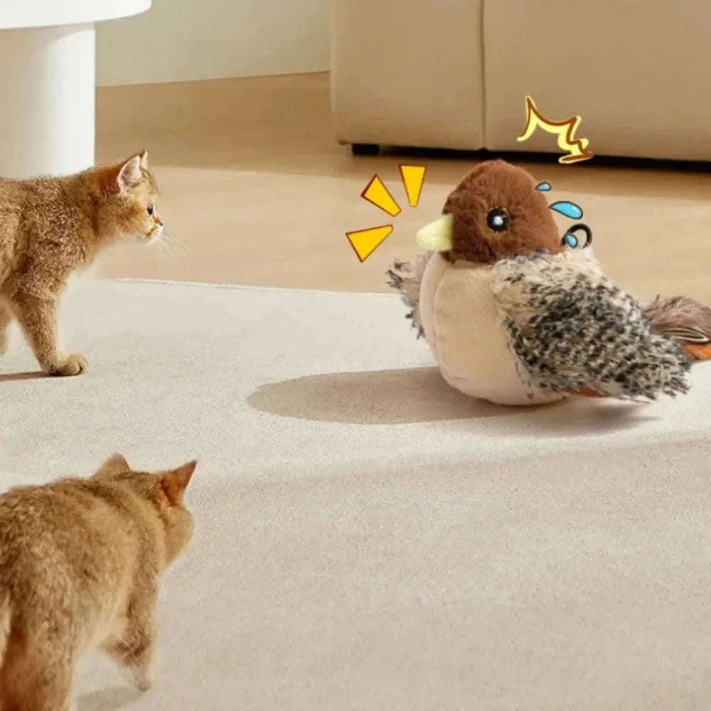 Remote Control Rechargeable Flappy Bird Cat Toy-Dark Brown