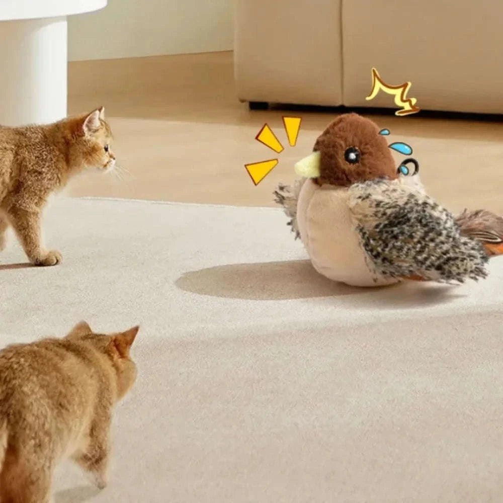 Remote Control Rechargeable Flappy Bird Cat Toy-Dark Brown
