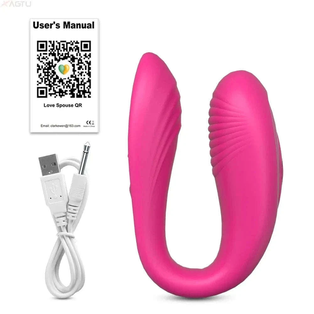 Remote Control U-Type Vibrator for Clitoral & G-Spot Stimulation-CD12-YK-PU-BOX