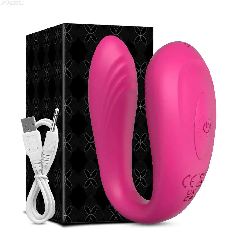 Remote Control Vibrator for Women – U‑Type Clitoral & G‑Spot Stimulator-CD12-YK-PU-BOX