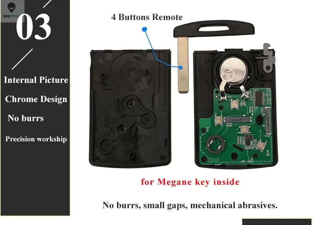 Renault Smart Remote Car Key Fob – 433MHz ID46 Chip Replacement-Default Title