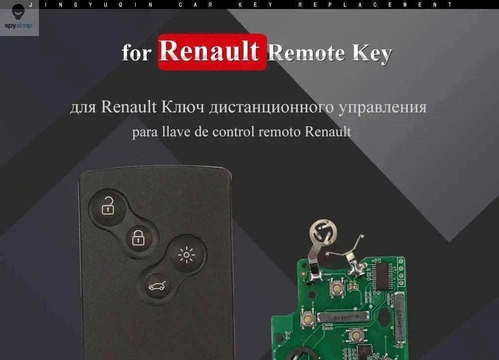 Renault Smart Remote Car Key Fob Replacement 433MHz ID46 Chip-Default Title