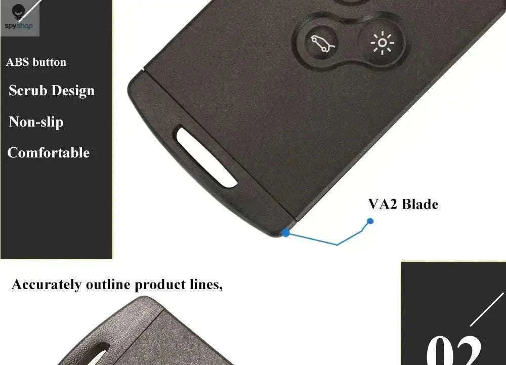 Renault Smart Remote Car Key Fob Replacement 433MHz ID46 Chip-Default Title