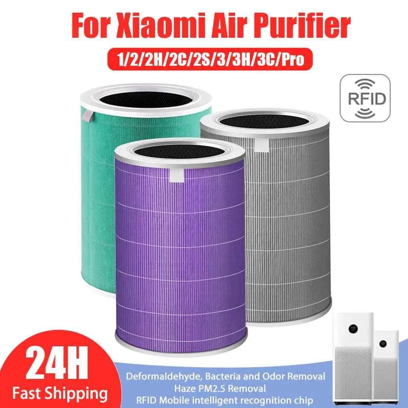 Replacement HEPA Air Filter for Xiaomi Mi Air Purifier 1/2/3 Series-Purple