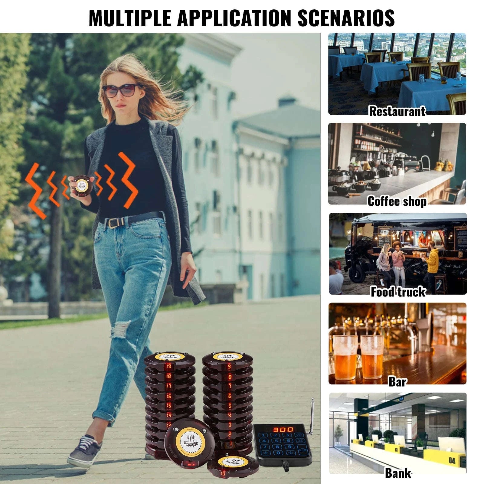 Restaurant Pager System with 20 Pagers-20 pagers / CZECH REPUBLIC