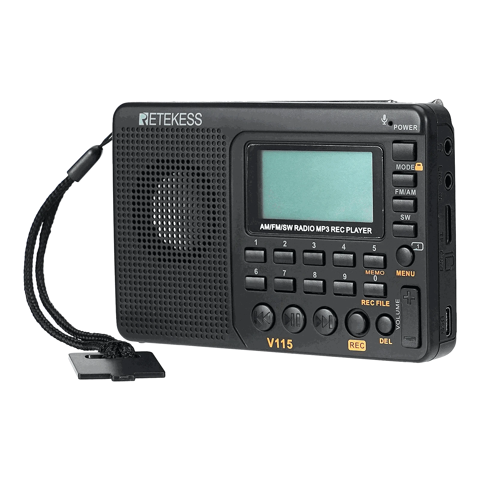 Retekess V115 Portable Radio with USB Recorder-V115