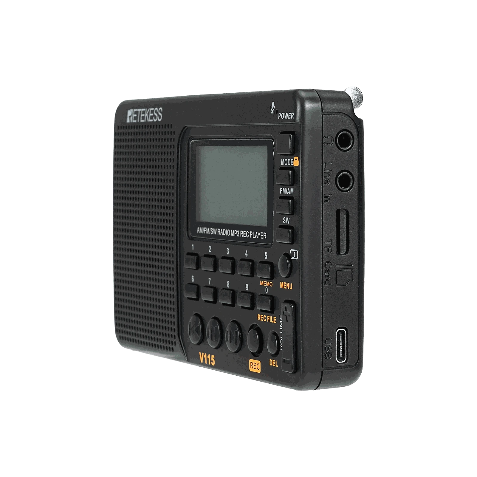 Retekess V115 Portable Radio with USB Recorder-V115