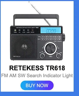 Retekess V115 Portable Radio with USB Recorder-V115