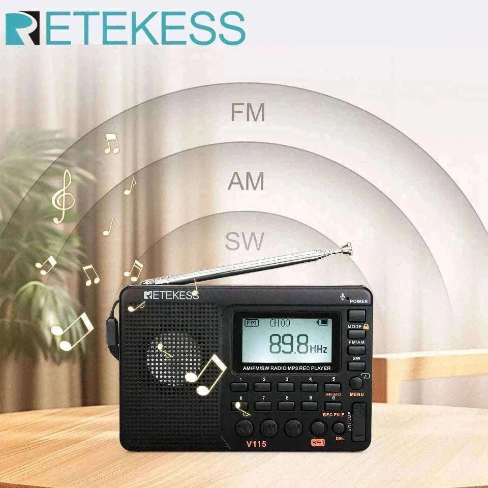 Retekess V115 Portable Radio with USB Recording-V115