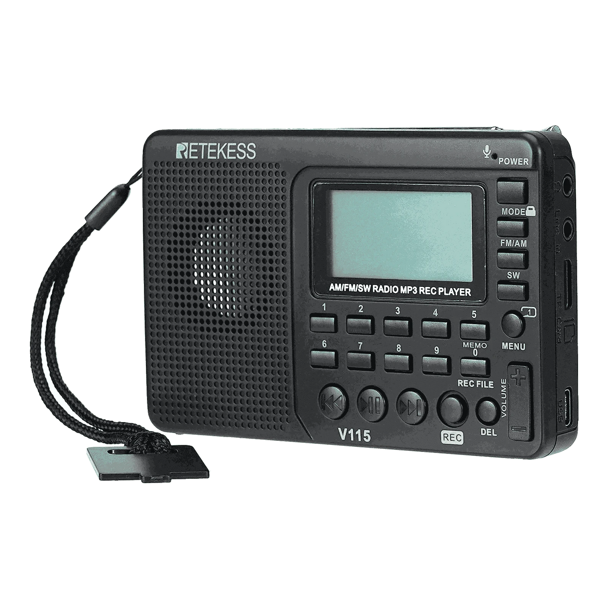 Retekess V115 Portable Radio with USB Recording-V115