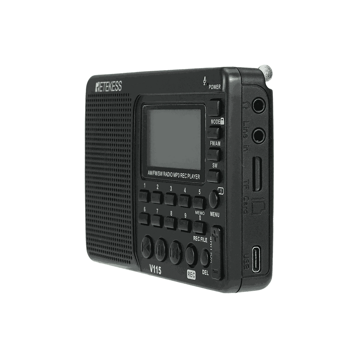 Retekess V115 Portable Radio with USB Recording-V115
