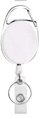 Retractable Badge Reel Holder – Heavy-Duty Metal Design-White 2pcs