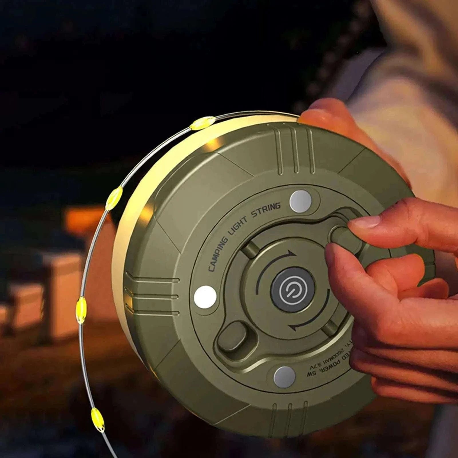Retractable Camping String Lights 20m USB-C Rechargeable 2600mAh-A
