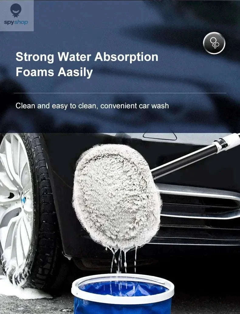 Retractable Car Wash Brush with Telescoping Handle-1Mop and 1Mop Head