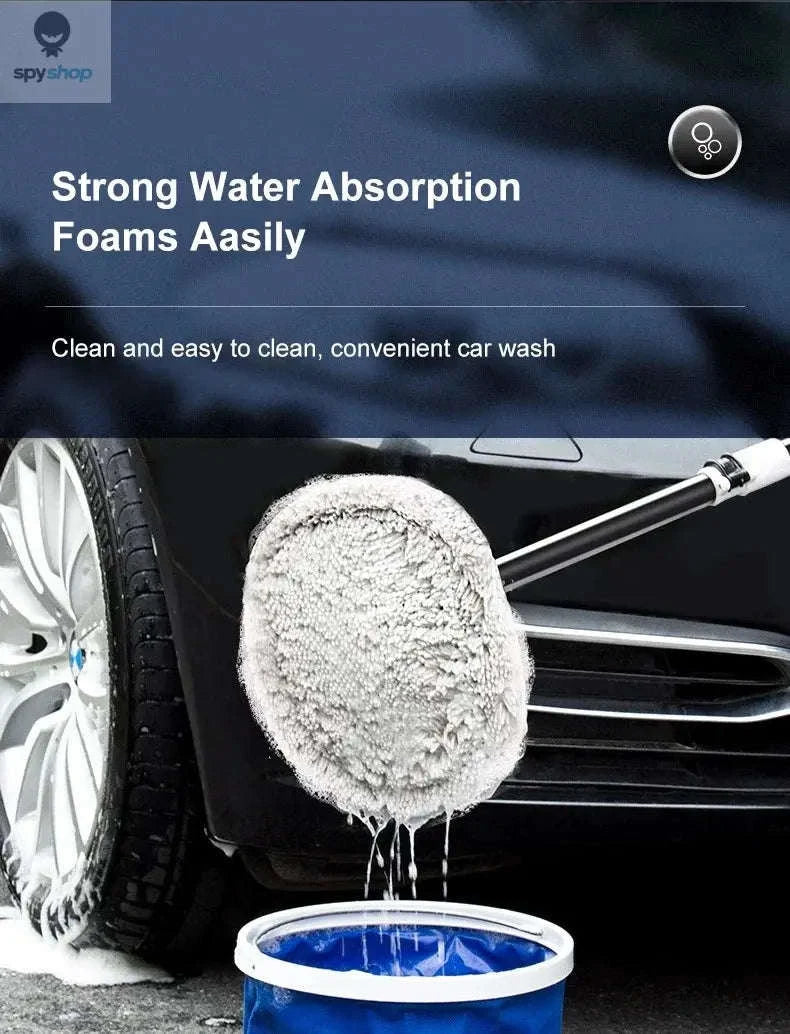 Retractable Car Wash Brush with Telescoping Handle-1Mop and 1Mop Head
