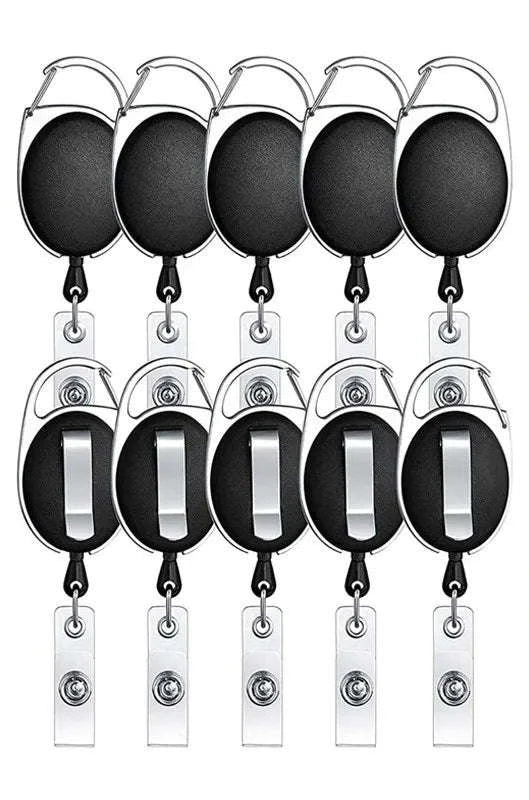 Retractable Crystal ID Badge Reel Keychain-9pcs-set
