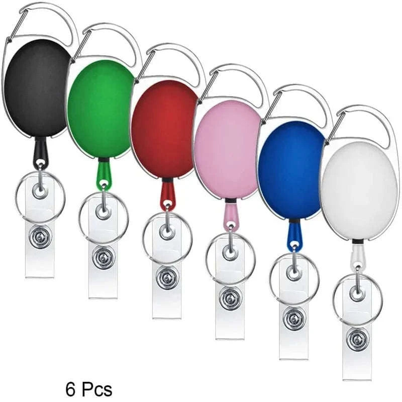 Retractable Crystal ID Badge Reel Keychain-9pcs-set