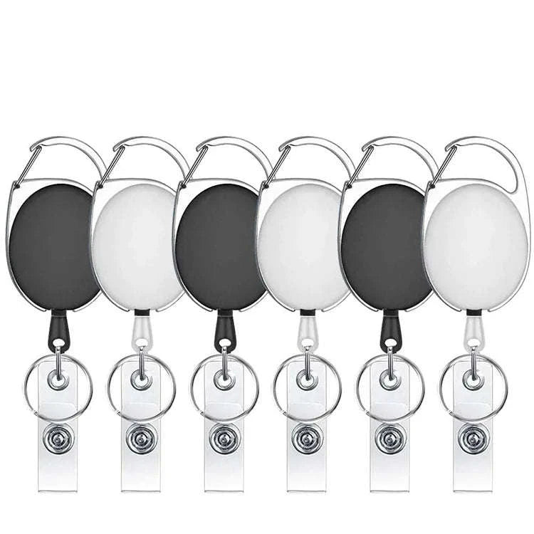 Retractable Crystal ID Badge Reel Keychain-9pcs-set