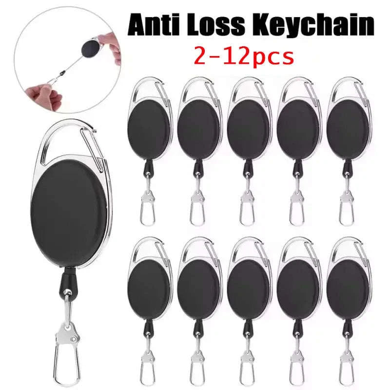 Retractable Key Chain Reel Badge Holder with Quick Release Clip-6pcs / Germany